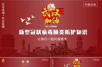 新型冠狀病毒肺炎防護知識ppt模板