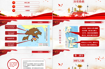 原創(chuàng)黨政黨課解讀香港和澳門回歸祖國PPT模板-版權(quán)可商用