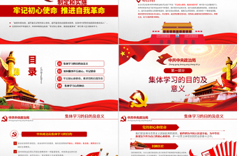 原創(chuàng)簡約不忘初心牢記使命中央政治局第十五次集體學(xué)習(xí)PPT-版權(quán)可商用