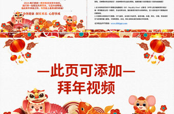 原創(chuàng)2020年企業(yè)拜年電子賀卡拜年視頻新年元素拜年帶遮罩PPT