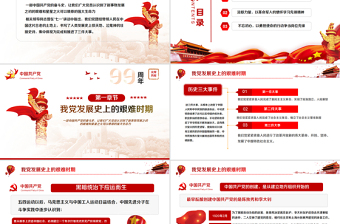 黨政黨建黨課99周年光輝歷程PPT動(dòng)態(tài)模板