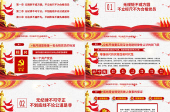 立標尺劃底線樹形象做新時代合格共產黨員入黨宣誓專題微黨課PPT模板