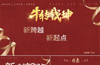 2021牛轉錢坤新跨越新起點PPT模板