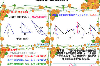  三角形的面積數(shù)學(xué)課件PPT模板