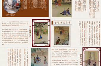 中國風(fēng)國學(xué)經(jīng)典二十四孝教育教學(xué)宣傳PPT模板