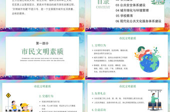 漸變創建文明城市我們共同努力PPT模板