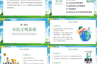 綠色創建文明城市我們共同努力PPT模板