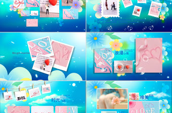 原創(chuàng)情侶愛(ài)情冊(cè)情人節(jié)愛(ài)情表白視頻片頭PPT模板-版權(quán)可商用