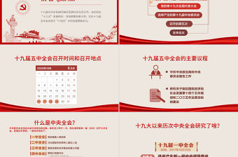 簡潔中國風圖解十九屆五中全會PPT