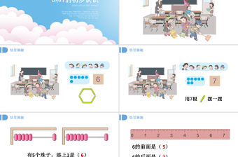 人教版小學(xué)一年級數(shù)學(xué)上冊第五課第一課時：6~10的認識和加減法——6和7（含配套教案）課件PPT 