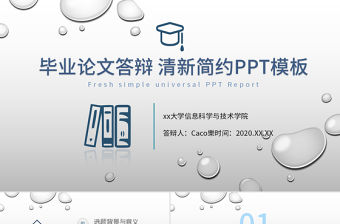 最新女生清新簡約畢業答辯工作匯報PPT模板