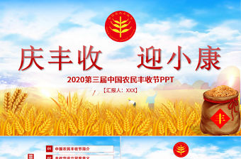 2020手繪插畫風中國農民豐收節鄉村振興三農PPT