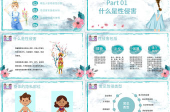 綠色水彩未成年性侵害預防類性侵害預防安全教育PPT模版