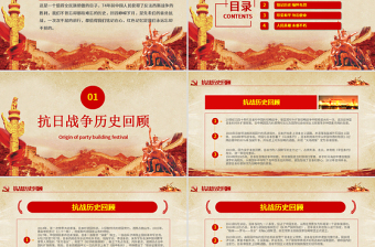 原創(chuàng)紀(jì)念抗戰(zhàn)勝利74周年P(guān)PT-版權(quán)可商用