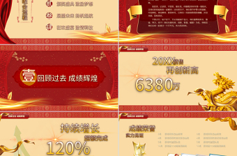 2021揚帆起航再創(chuàng)輝煌牛年年會工作總結(jié)紅色PPT模板