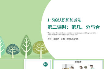 人教版小學一年級數學上冊第三課第二課時：1~5的認識和加減法——第幾、分與合（含配套教案）課件PPT	