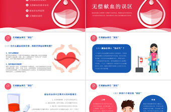 2022世界獻血日PPT卡通風世界獻血日知識宣講課件模板