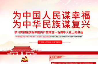 2021為中國人民謀幸福為中華民族謀復興七一重要講話精神PPT