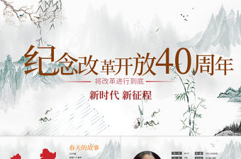 改革開放40周年黨課PPT模板