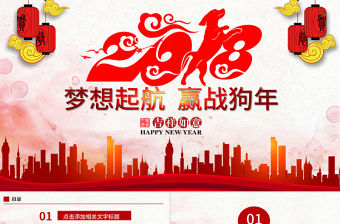 贏戰狗年企業工作總結暨年會頒獎PPT模板