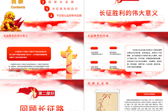 紅色簡(jiǎn)約大氣風(fēng)弘揚(yáng)長(zhǎng)征精神黨課ppt