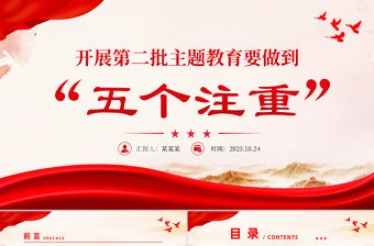 開展第二批主題教育要做到五個注重黨課PPT紅色黨政風2023年持續推動主題教育走深走實見行見效黨課課件模板