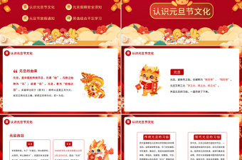 2024龍年元旦假期安全教育PPT精美紅色安全記心中快樂(lè)過(guò)元旦模板
