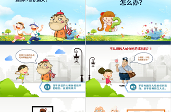 兒童安全教育ppt模板幻燈片下載