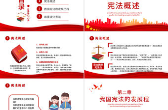 國家憲法日PPT簡潔卡通風憲法伴我成長法制宣傳教育課件