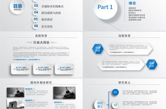 藍色簡約論文答辯ppt模板