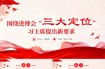 2023進博會PPT落實三大定位推動高質(zhì)量發(fā)展新時代共享未來主題主題模板