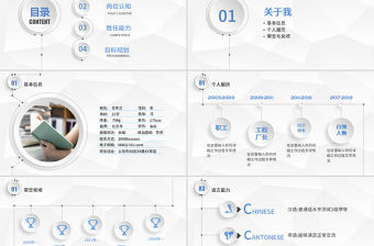 藍色時尚微立體個人求職競聘簡歷ppt自我介紹述