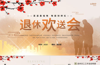 退休歡送會PPT創意暖色調相冊圖集動態模板