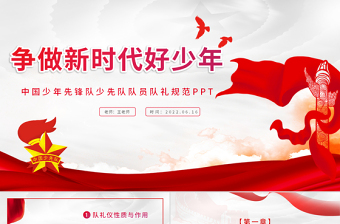 爭做新時代好少年P(guān)PT卡通風(fēng)中國少年先鋒隊少先隊隊員隊禮規(guī)范主題課件模板
