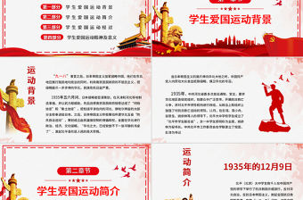 一二·九抗日救亡運動PPT紅色質感一二九運動推動了抗日民族統一戰線的建立感受青年愛國熱情弘揚中華民族精神黨課課件