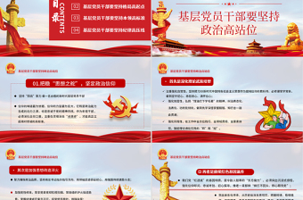 黨政風淡藍簡約堅持四高凝聚力做一名合格的新時代基層黨員干部
