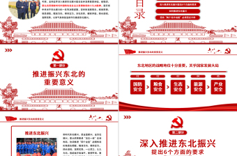 紅色剪紙黨政風(fēng)地域黨課之推進(jìn)東北振興黨課PPT模板