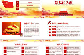 紅色政黨風入黨答辯通用PPT模板