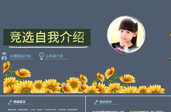 小學(xué)生大隊委班干部競選自我介紹PPT模板幻燈片