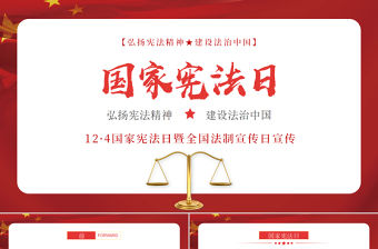 法制宣傳國家憲法日PPT模板