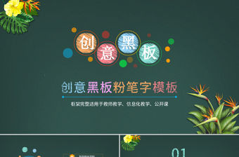 黑板粉筆字信息化教學設計PPT模板幻燈片公開課
