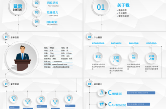 簡約大方個人競聘簡歷ppt簡潔求職簡歷PPT