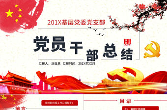 黨員干部年終黨建工作總結匯報PPT模板