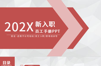 扁平化簡潔新員工入職培訓(xùn)手冊ppt模板