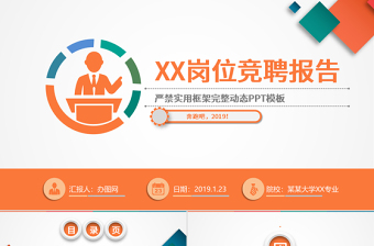 2019任職崗位競(jìng)聘報(bào)告動(dòng)態(tài)PPT主管經(jīng)理任職報(bào)告PPT橙色PPT