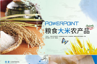 農業種植糧食大米農產品PPT模板