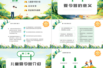 2022暑假夏令營(yíng)PPT卡通風(fēng)中小學(xué)生夏令營(yíng)活動(dòng)策劃方案課件模板