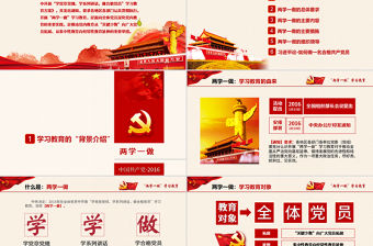 紅色大氣開展兩學一做教育動態PPT模板