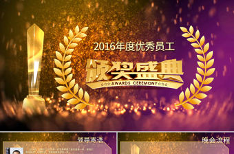 2017年度優秀員工頒獎盛典PPT模板