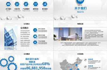 湛藍(lán)色企業(yè)簡介公司介紹產(chǎn)品宣傳推廣營銷PPT模